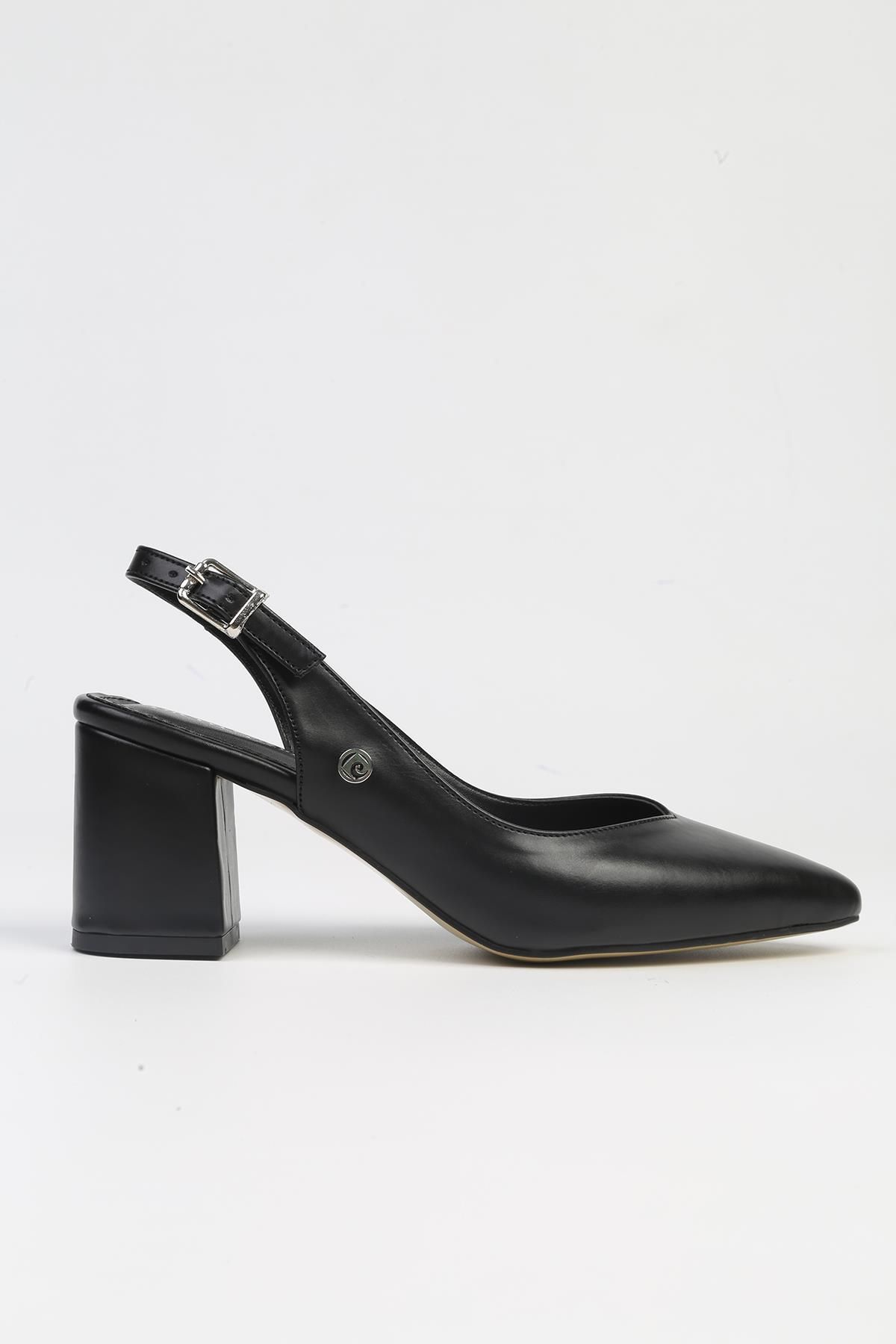 Pierre Cardin ® | PC-53129- 3829 Siyah Cilt-Kadın Topuklu Ayakkabı
