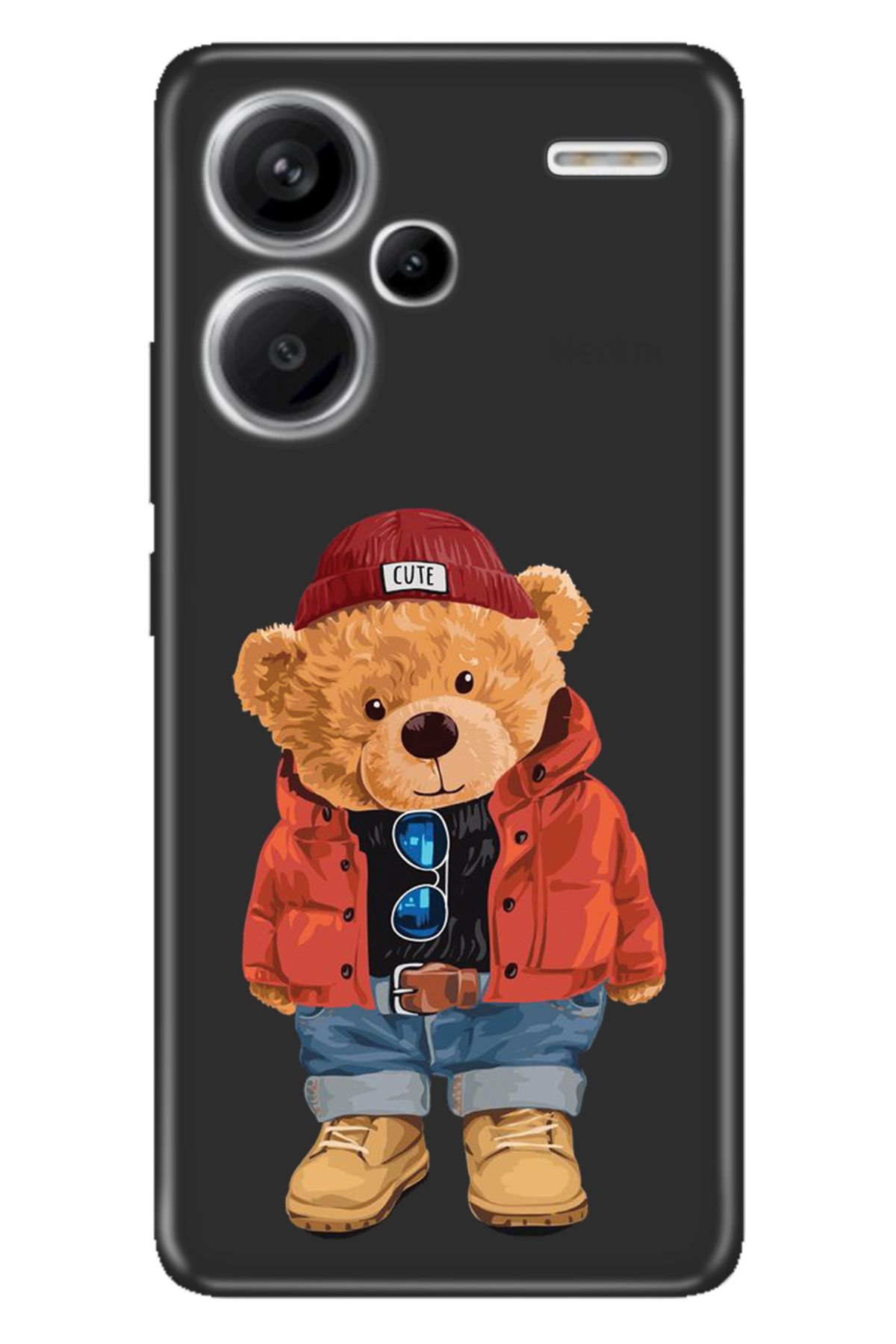 Cekuonline Xiaomi Redmi Note 13 Pro Plus 5G Uyumlu Kılıf Silikon Resimli Teddy Bear