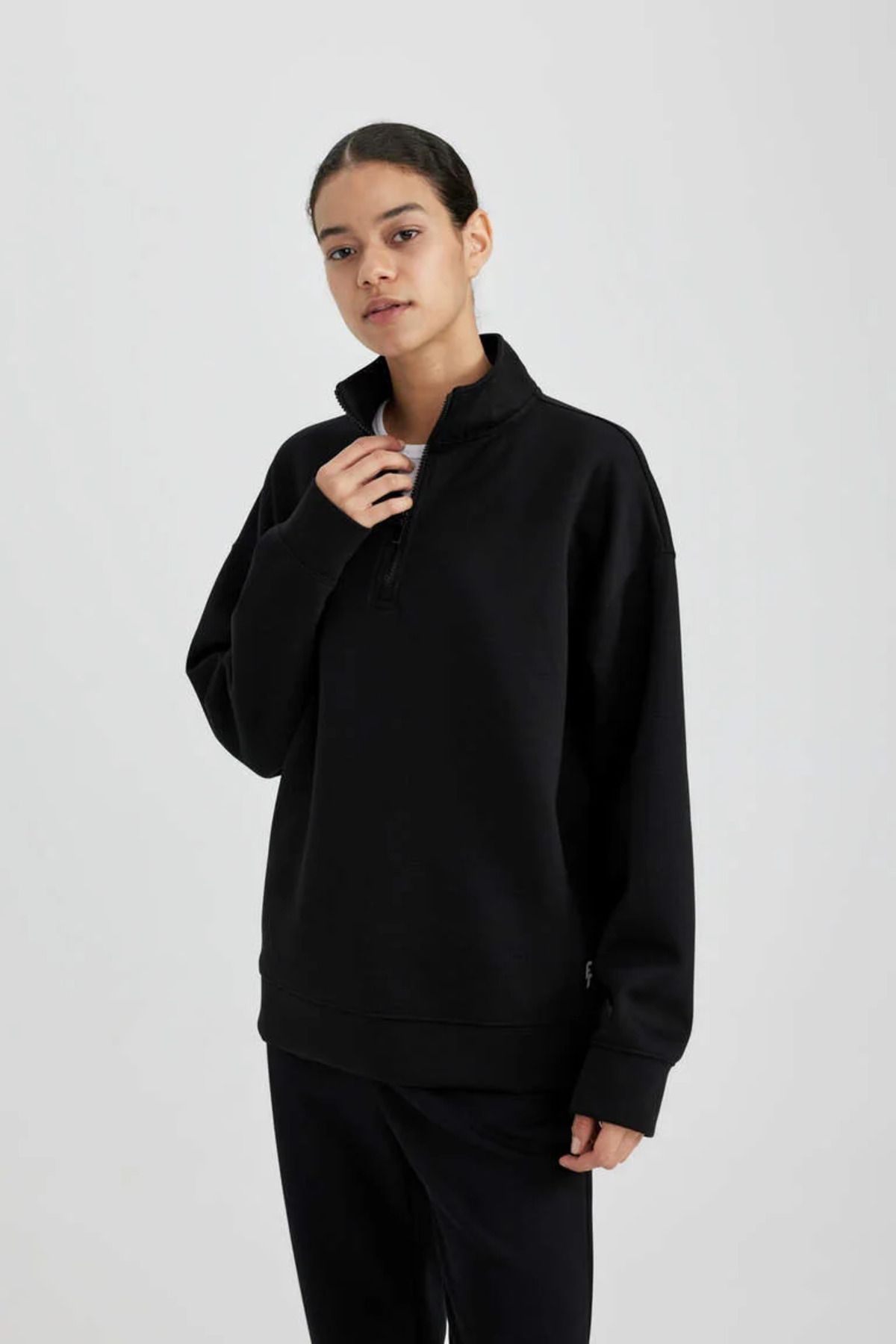 Defacto DeFactoFit Oversize Fit Dik Yaka Premium Sporcu Sweatshirt