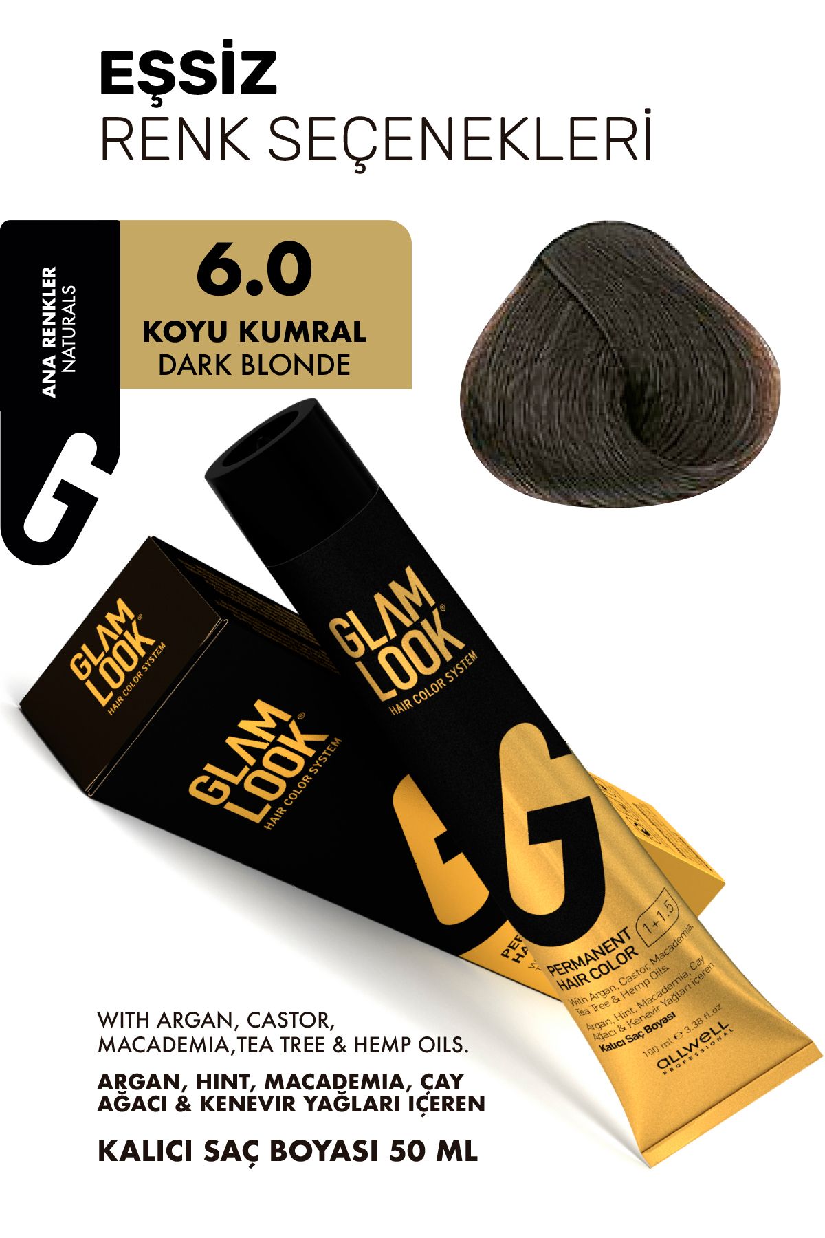 glam look 6.0 / Koyu Kumral - Dark Brown Glamlook Saç Boyası