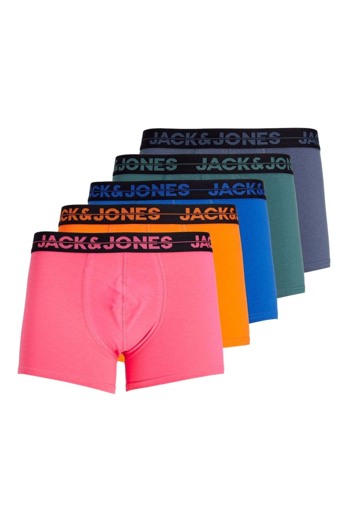 Jack & Jones Jack Jones Jacseth Solıd Trunks 5 Pack Erkek Mavi Boxer 12251418-07