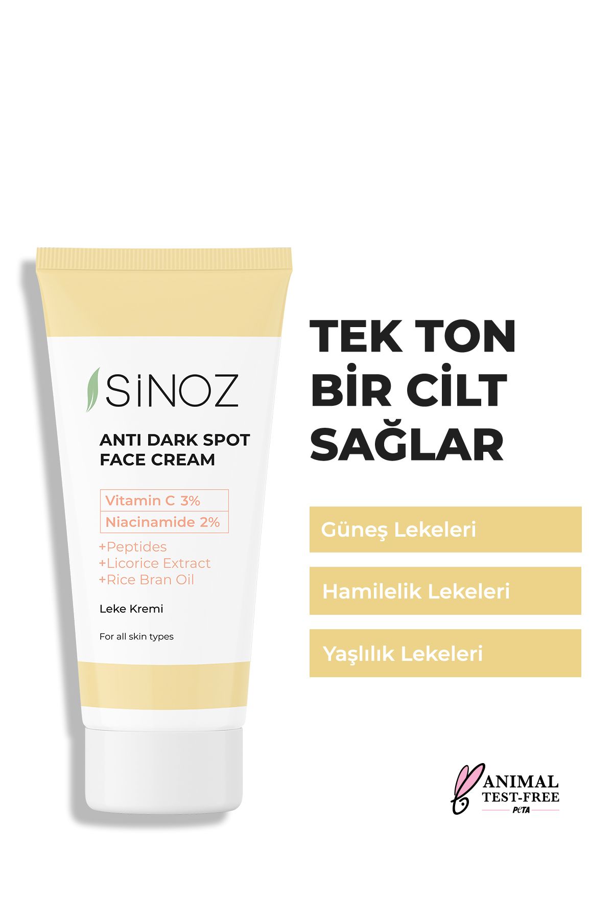 Sinoz Leke Kremi (VİTAMİN C 3% NİACİNAMİDE 2%) 40 ml