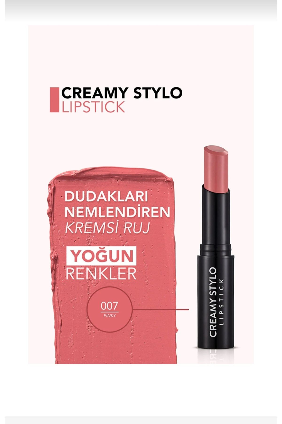 Flormar Yarı Parlak Stick Ruj (pastel Pembe) - Creamy Stylo Lipstick - 007 Pinky - 8682536013673