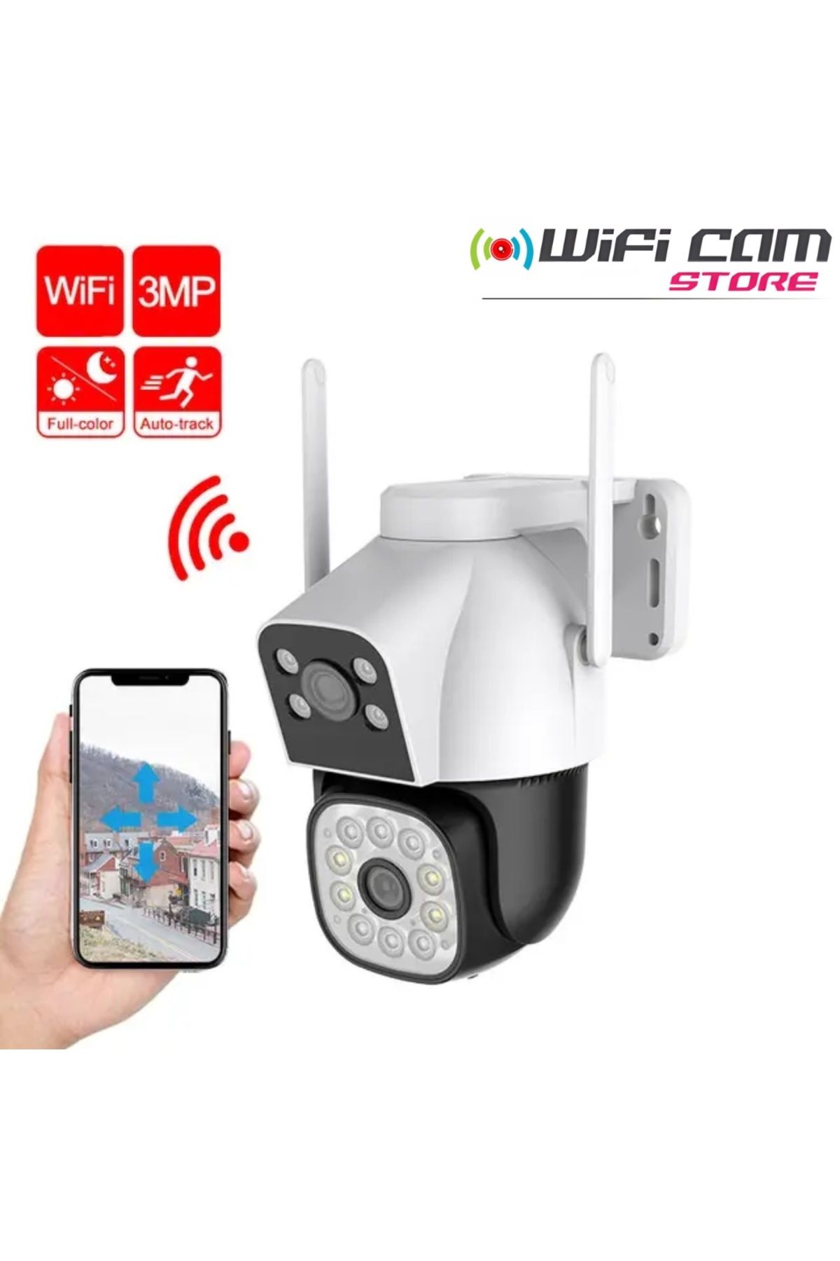 WIFICAM PLUS 3+3 MP Çift Kameralı İnsan Takibi Ve Otomatik Alan Taraması Yapabilen WİFİ Smart Kamera