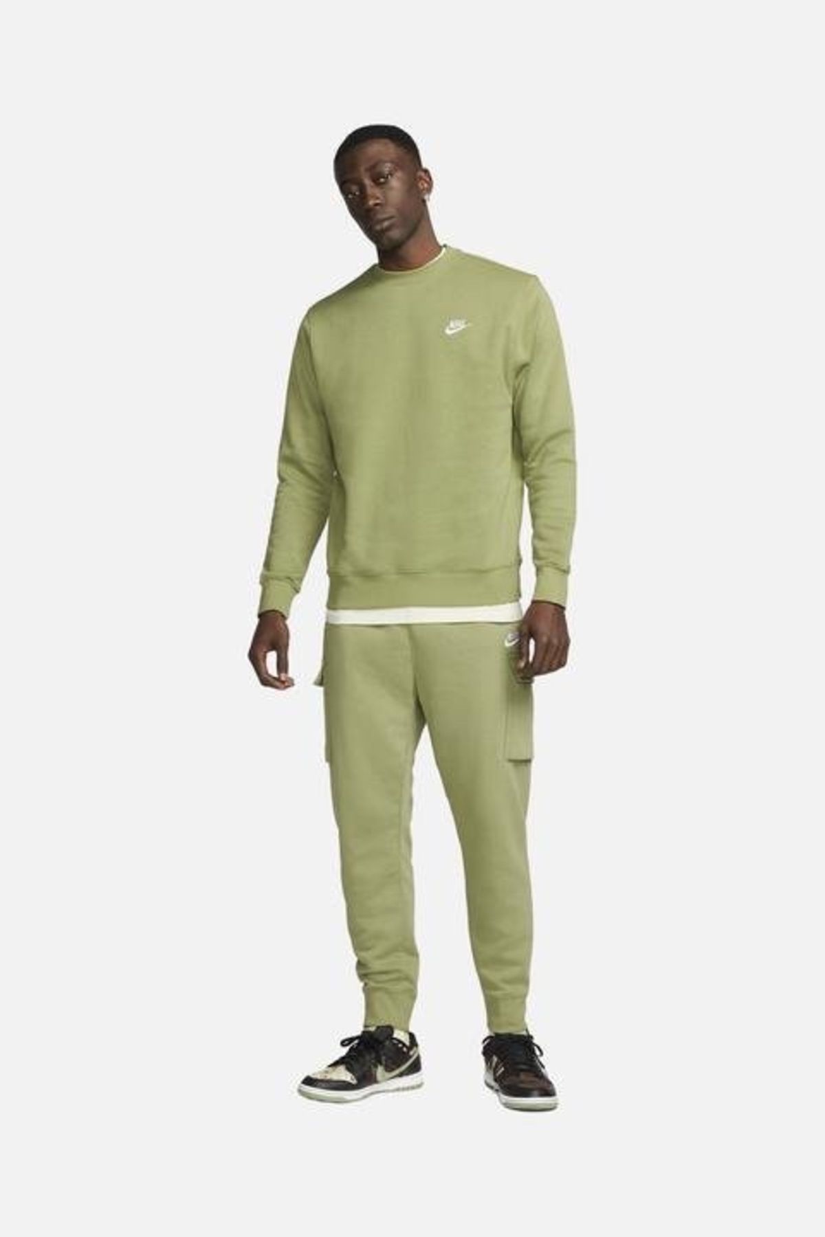 Nike Sportswear Club Crew Erkek Yeşil T-Shirt