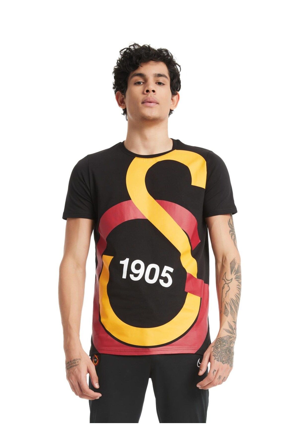 Galatasaray Unisex Lisanslı Siyah Büyük Logolu T-Shirt