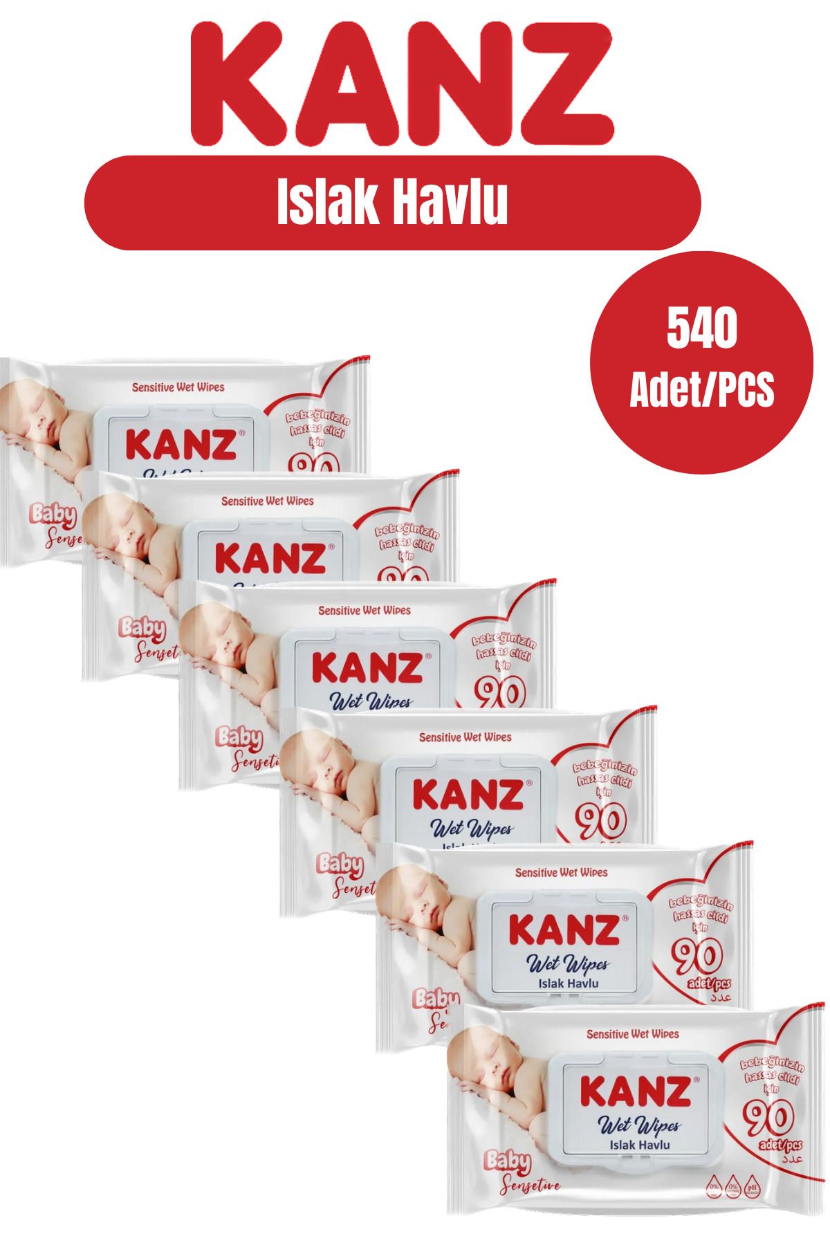 Kanz Islak Havlu Mendil Baby Sensitive 540 Lı