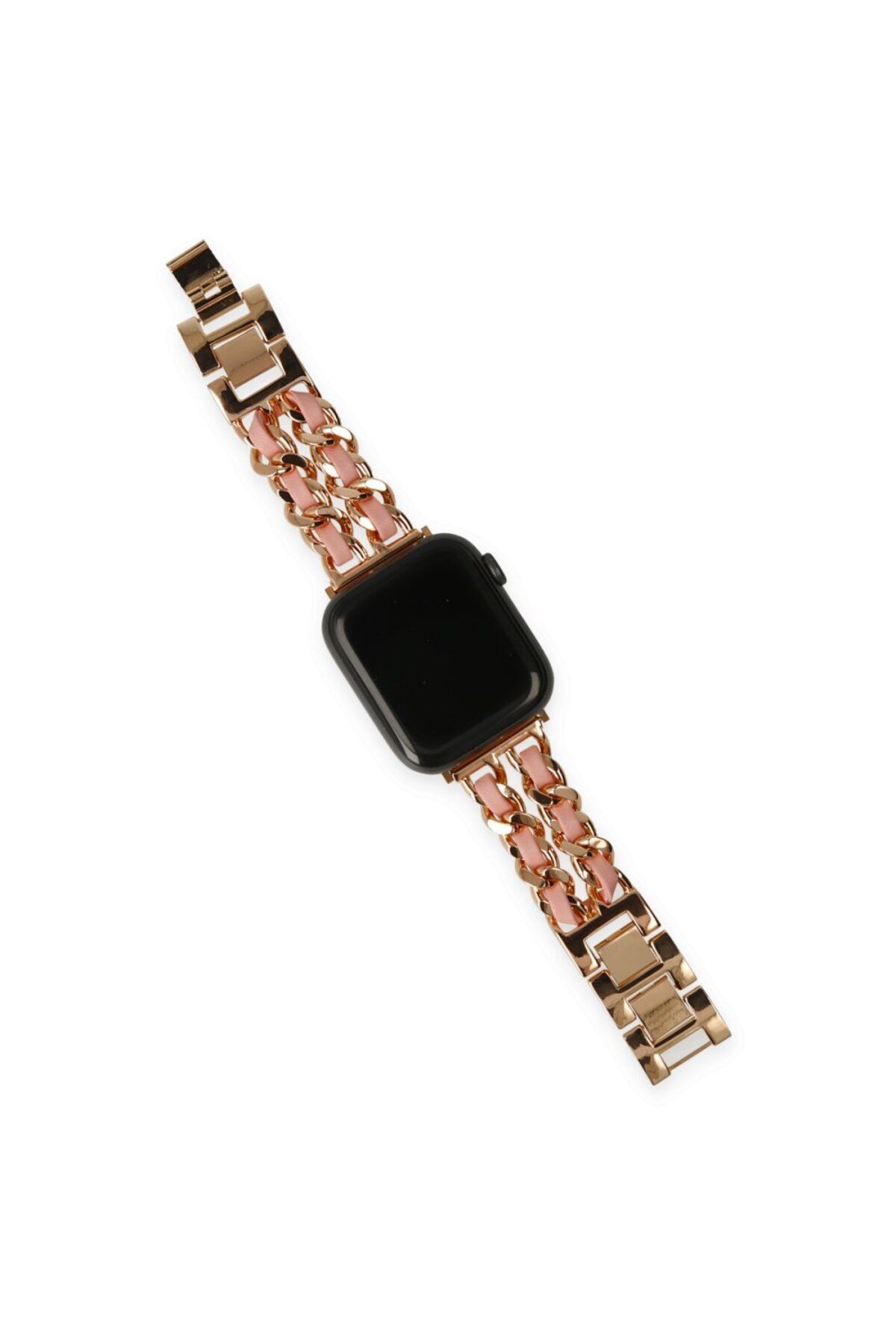 TREND Apple Watch 40mm Kr405 Uyumlu Metal Bakla Kordon - Ürün Rengi : Pembe