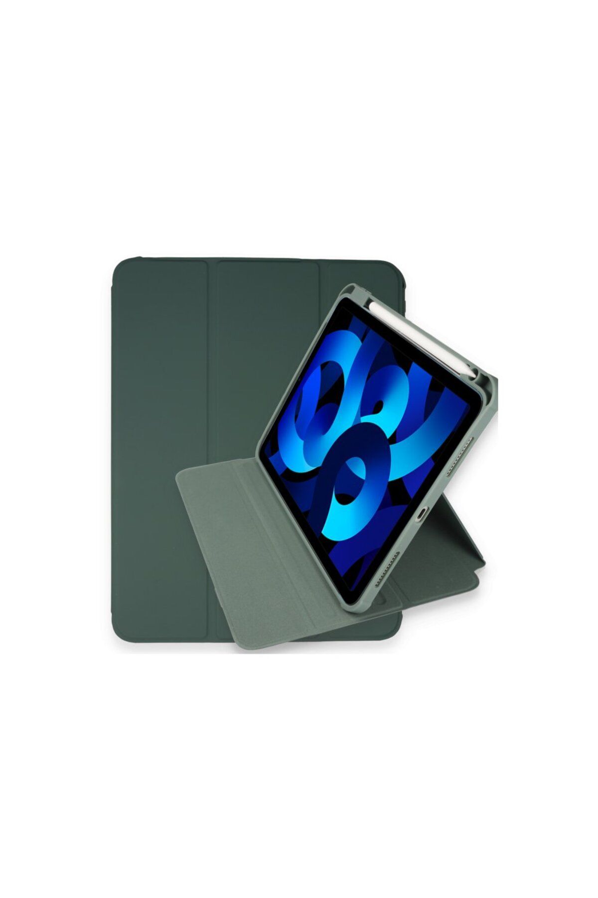 TREND CLZ942 İpad Pro 12.9 (2020) Uyumlu Kılıf Starling 360 Kalemlikli Tablet Kılıf - Rengi : Koyu Yeşil