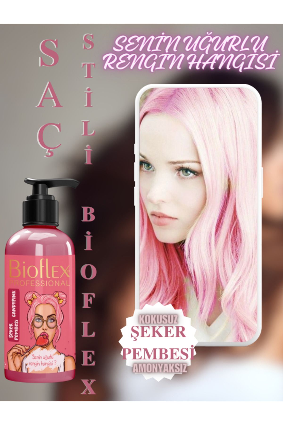 Bioflex Natural Hair Color Amonyaksız Şeker Pembesi Saç Boyası