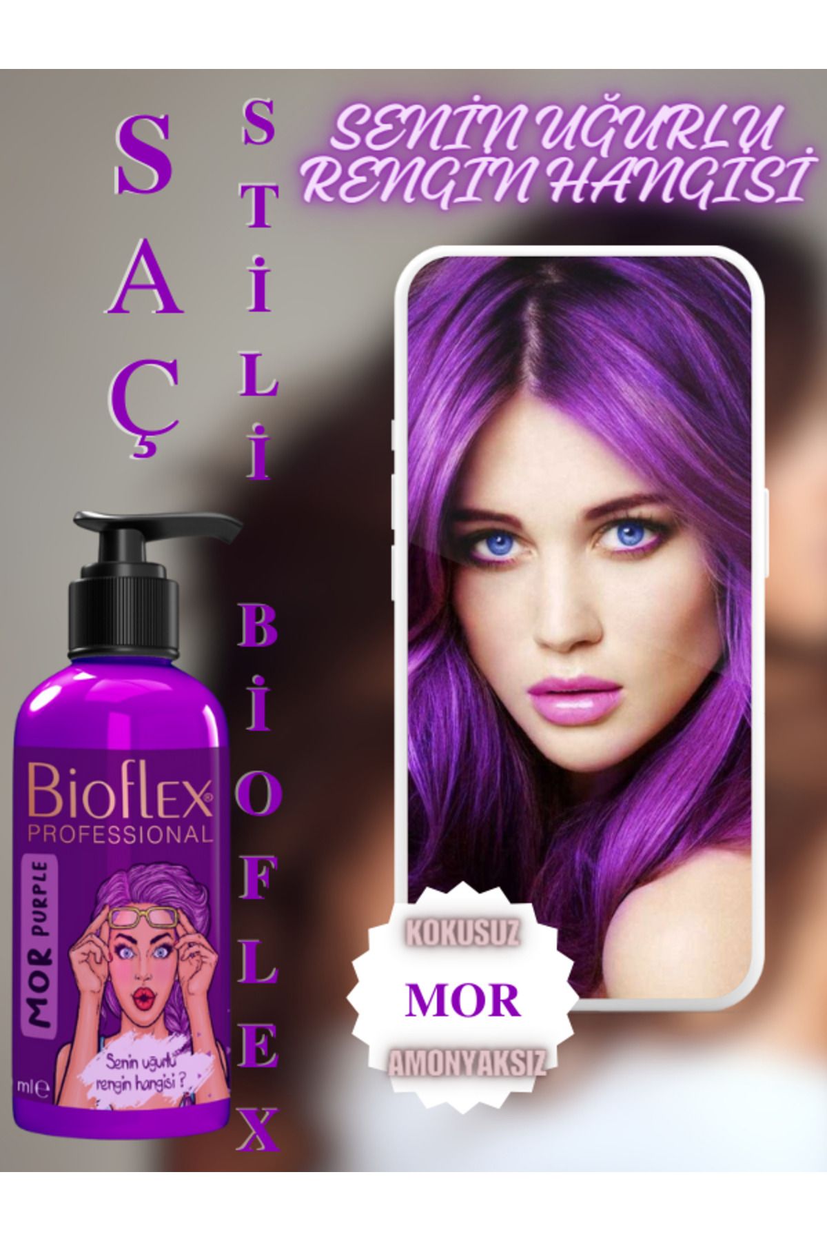 Bioflex Natural Hair Color Amonyaksız Mor Saç Boyası
