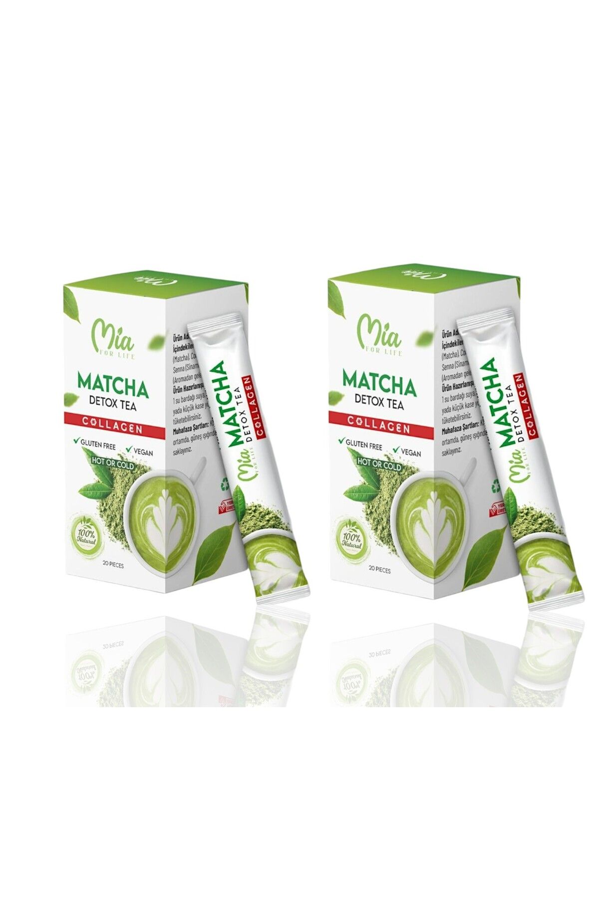 Mia For Life Matcha Detox Tea Collagen 20 Pieces 2 KUTU