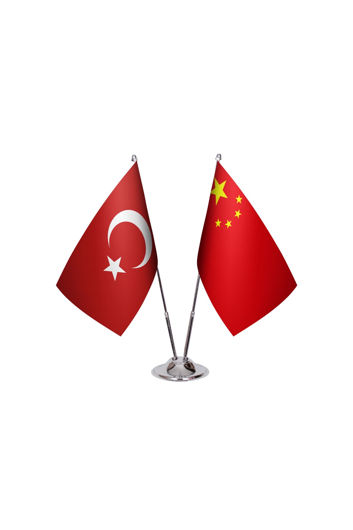 Asyabayrak Çin İkili Masa Bayrağı