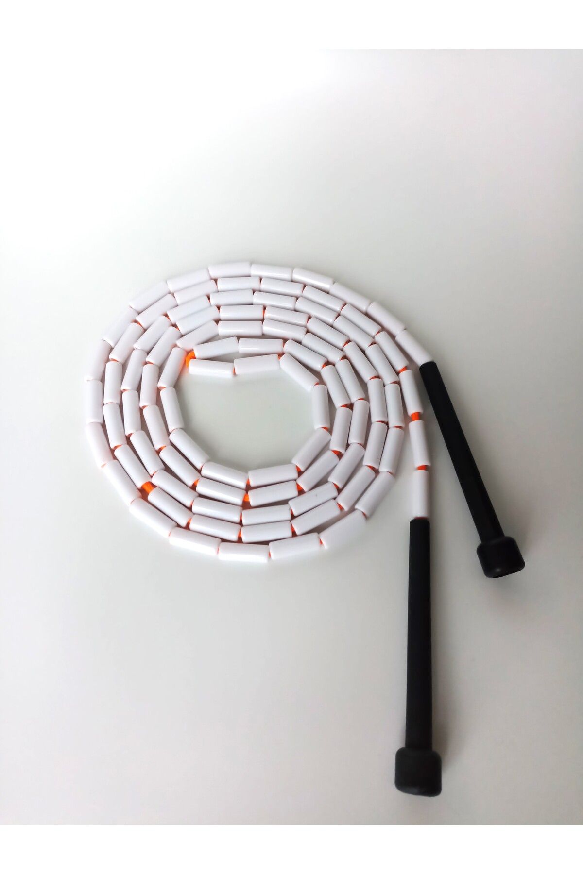 SPM Atlama İpi Boncuklu Beaded Rope Ayarlanabilir Dolanmayan Boncuklar Moblen 2.9 m  Beyaz