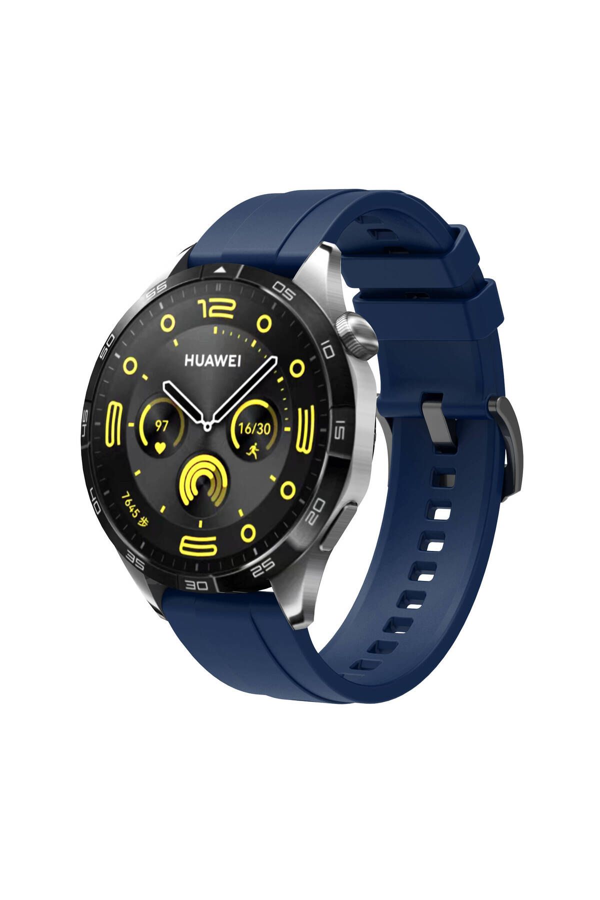 Fibaks Huawei Watch GT/GT2/GT2 Pro/GT3 Pro/GT4 46mm Uyumlu Metal Tokalı Renkli Yumuşak Silikon Kordon Kayış