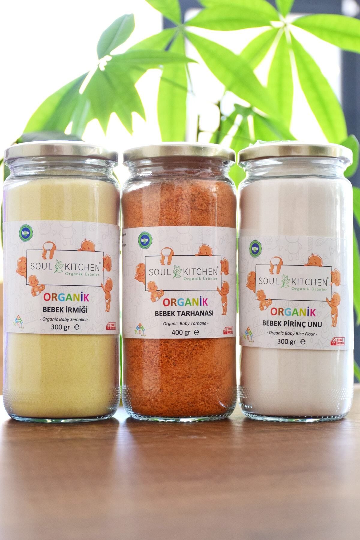 Soul Kitchen Organik Ürünler Organik Bebek Irmiği 300gr Bebek Pirinç Unu 300gr Bebek Tarhanası 400gr Ek Gıda Avantaj Seti
