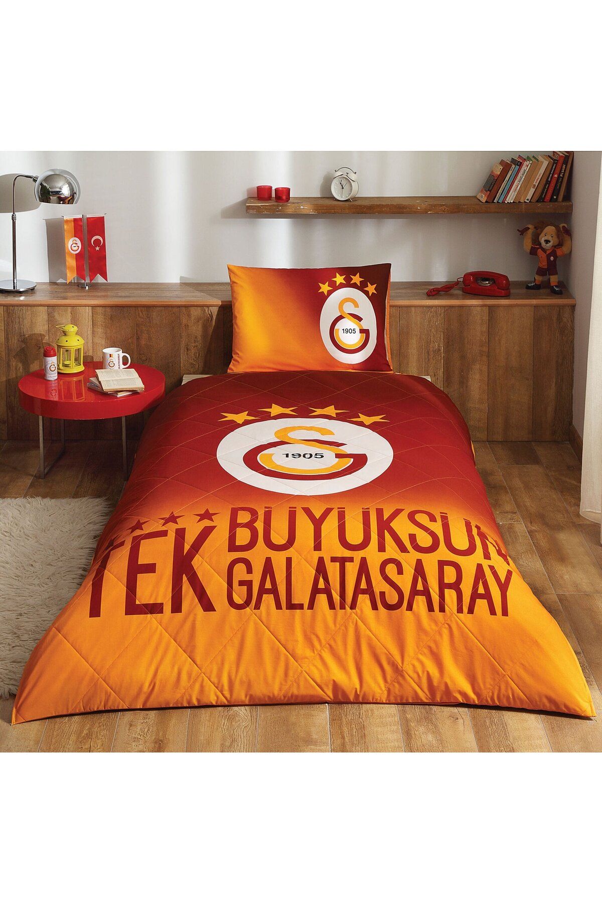 Taç Galatasaray 4 Yıldız Tek Kişilik Yatak Örtüsü