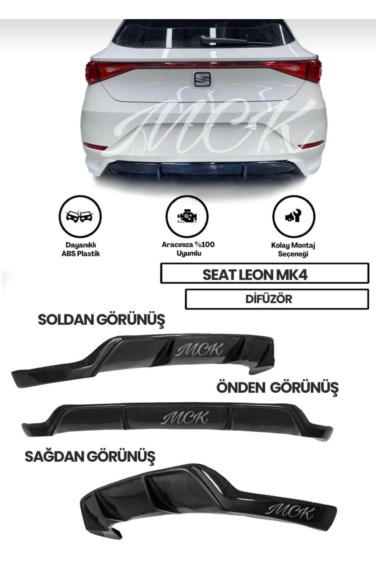 GÜNEŞLİ GARAJ Seat Leon Uyumlu Mk4 Difüzör (plastik)