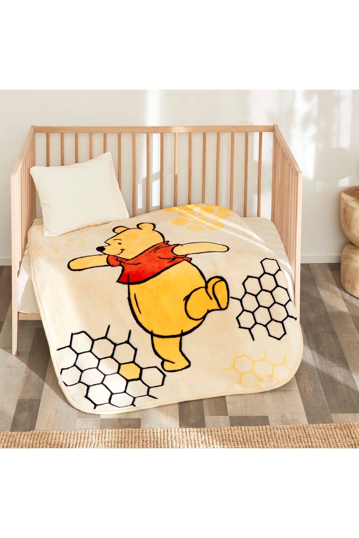 Taç Lisanslı Disney Winnie The Pooh Honeycomb Baby Bebek Battaniye