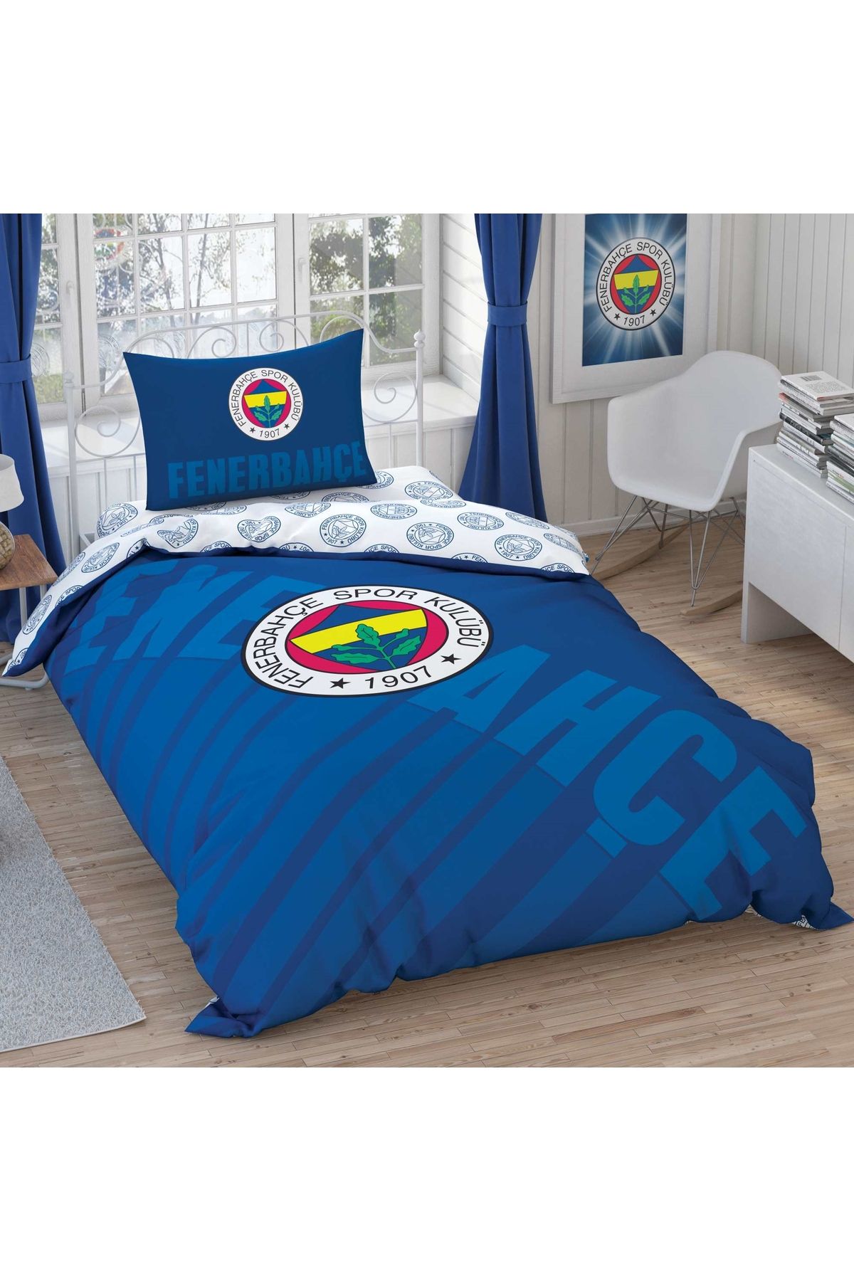 Taç Fenerbahçe Lacivert Logo Pamuk Nevresim Takımı