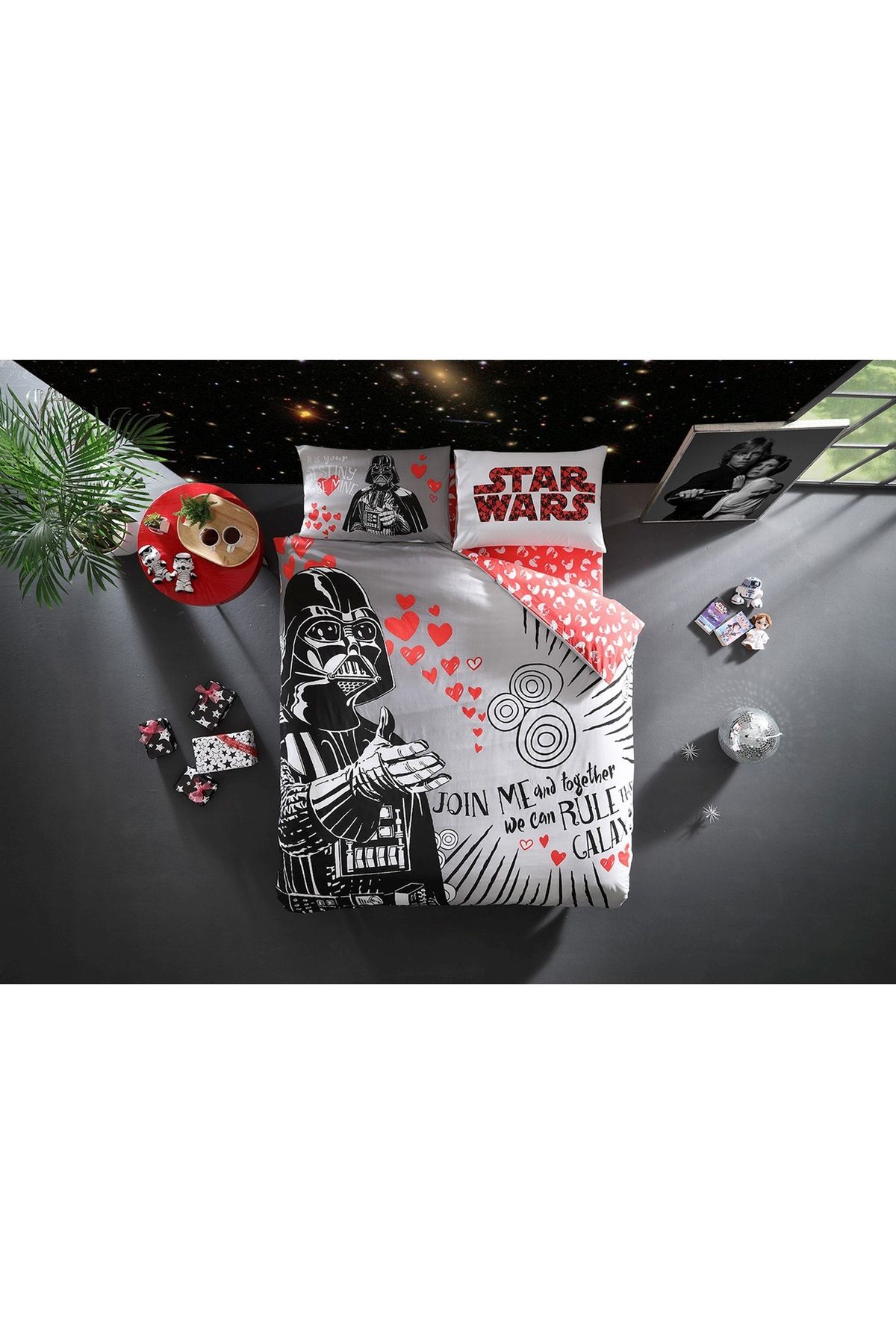 Taç Çift Kişilik Nevresim Takımı - Star Wars Valentine