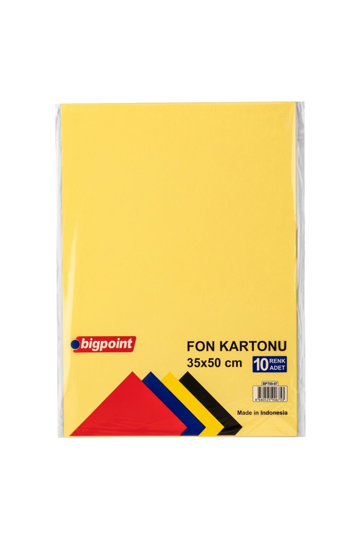 Bigpoint Fon Kartonu 35x50cm 160 Gram Karışık 10 Renk 10'lu Paket