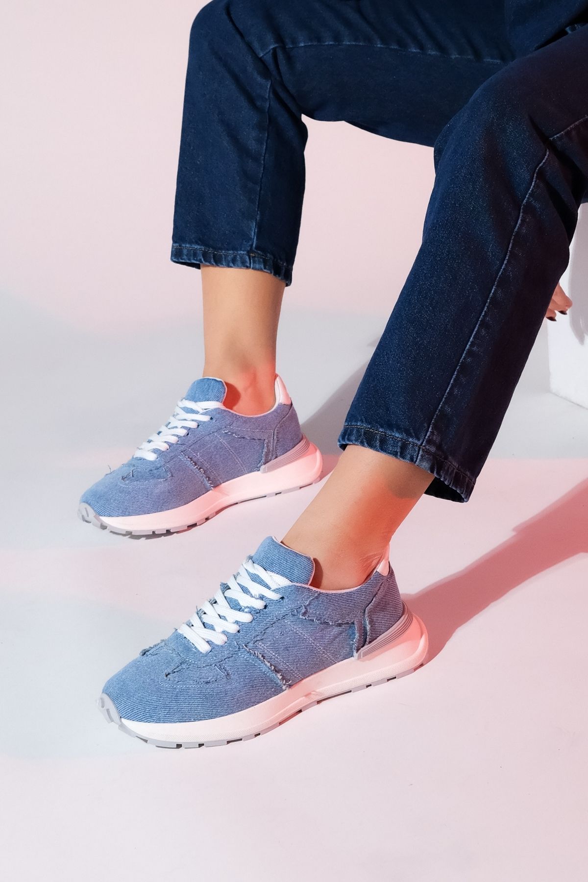 luvishoes RAFAEL Mavi Denim Kadın Spor Sneaker