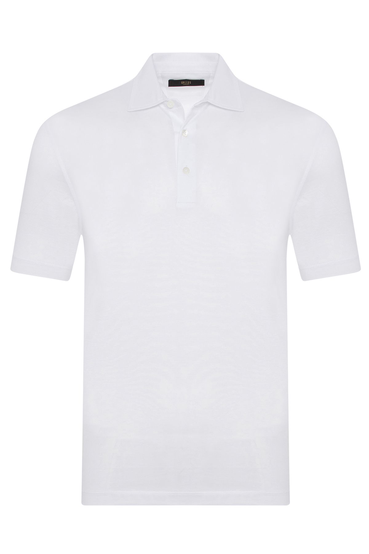 Gallus Beyaz Gömlek Yaka Merserize Regular Fit Tişört