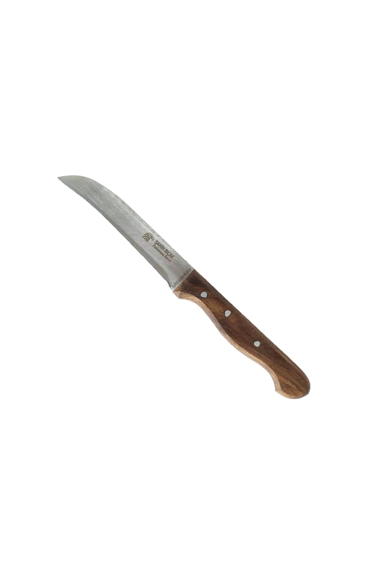 Şahin Bursa Kıvrık Dekor Sebze Bıçağı 11 Cm, Ahşap Sap