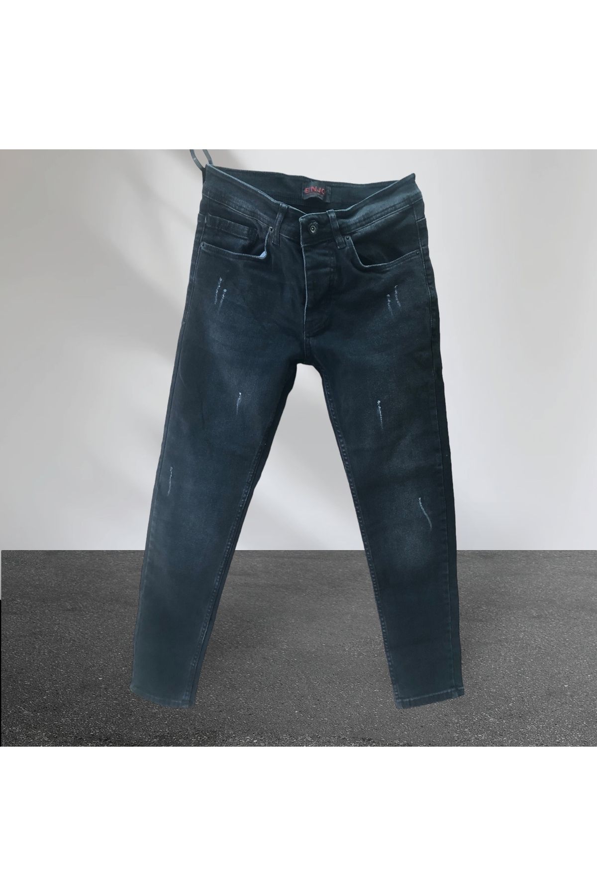 Enjoy Kot-Jeans-Tırnaklı yıpratmalı-Slim Fit-Ligralı
