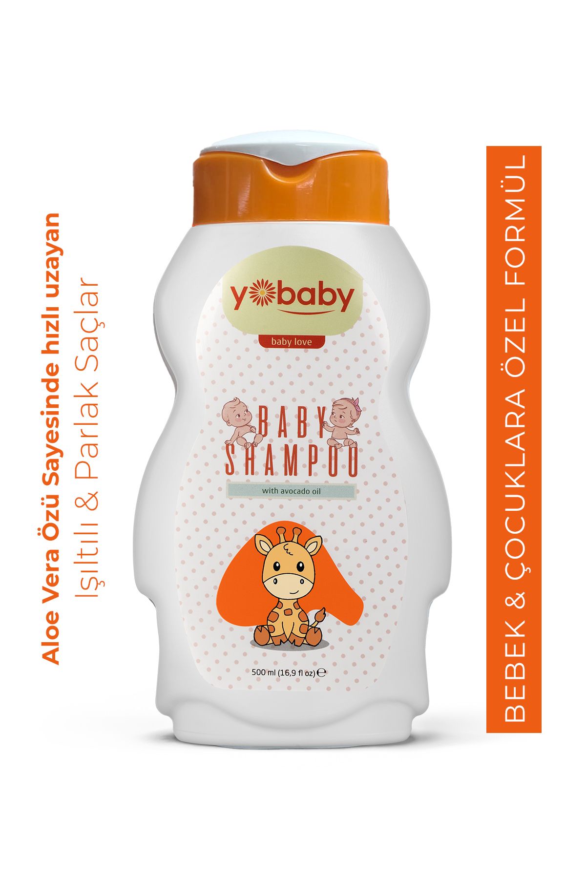 yobaby Doğal Saç Ve Vücut Şampuanı | Hassas Bebek Cildi, Göz Yakmayan Bebek Çocuk Şampuanı | 500 ml