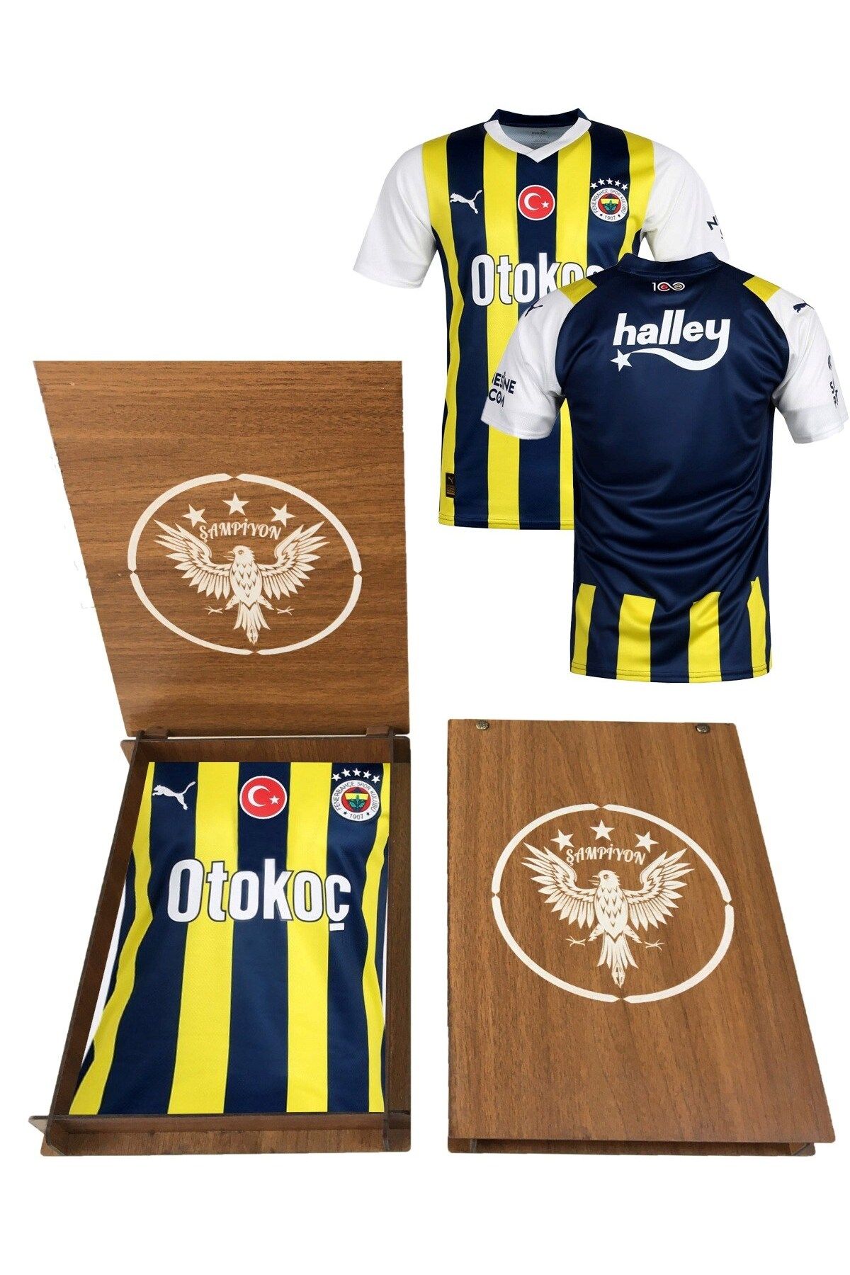 Fenerbahçe 2023/2024 Yeni Sezon Çubuklu Forma Hediye Ahşap Kutulu