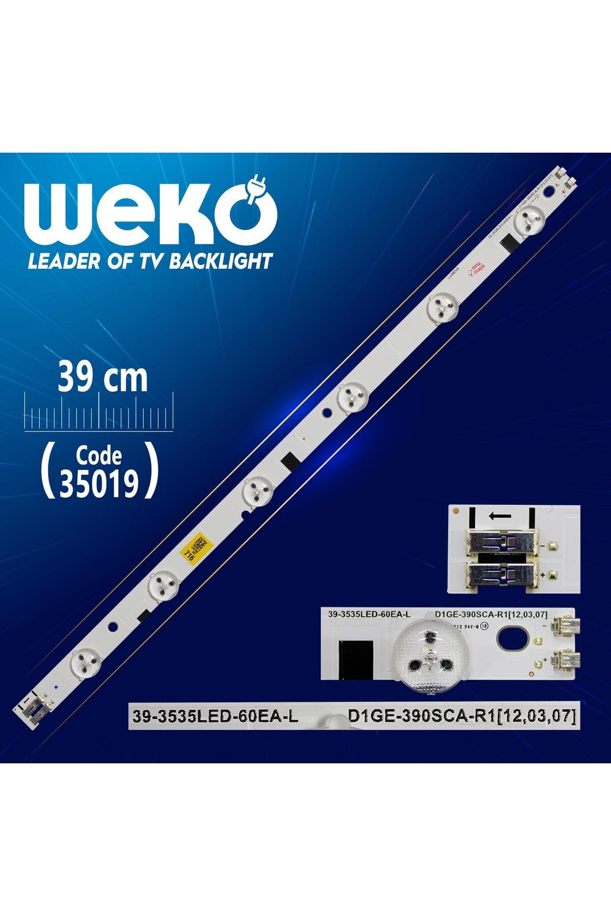 OEM 39-3535LED-60EA-L - D1GE-390SCA-R1 - 39 CM 6 LEDLİ (WK-804)