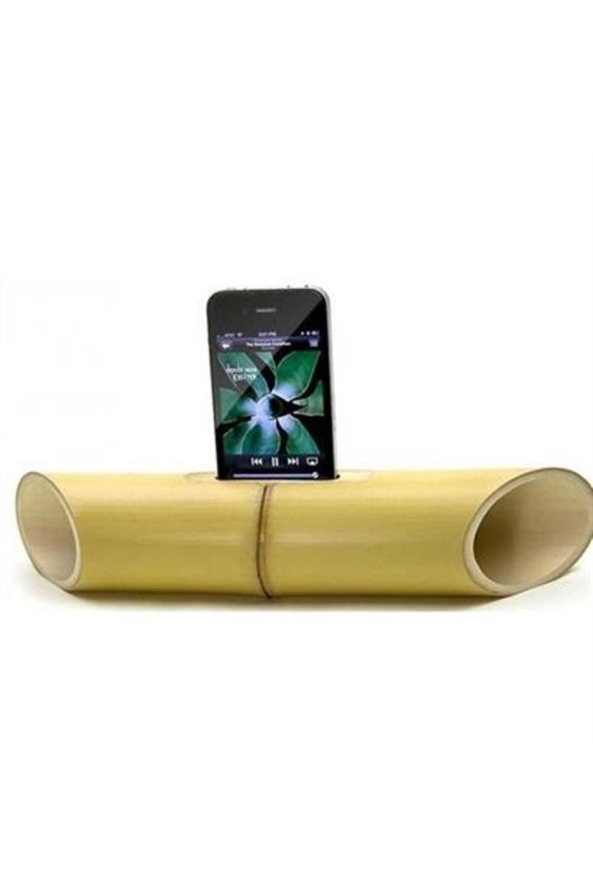 ACSMarket 6 x 1 cm Girişli Kılıflı Bambu Ağacı Akustik Ses Yükseltici Aparat
