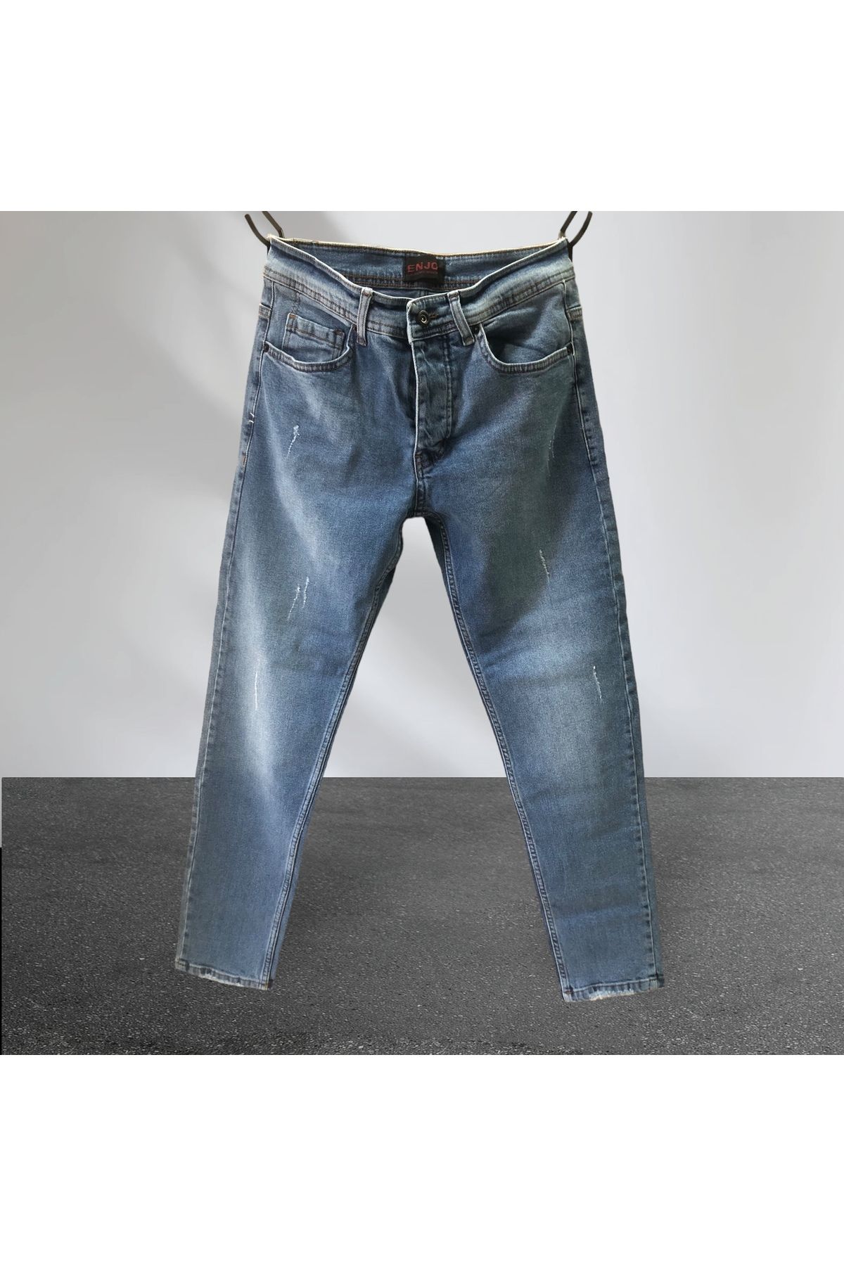 Enjoy Kot Jeans Tırnaklı Yıpratmalı Slim Fit Ligralı