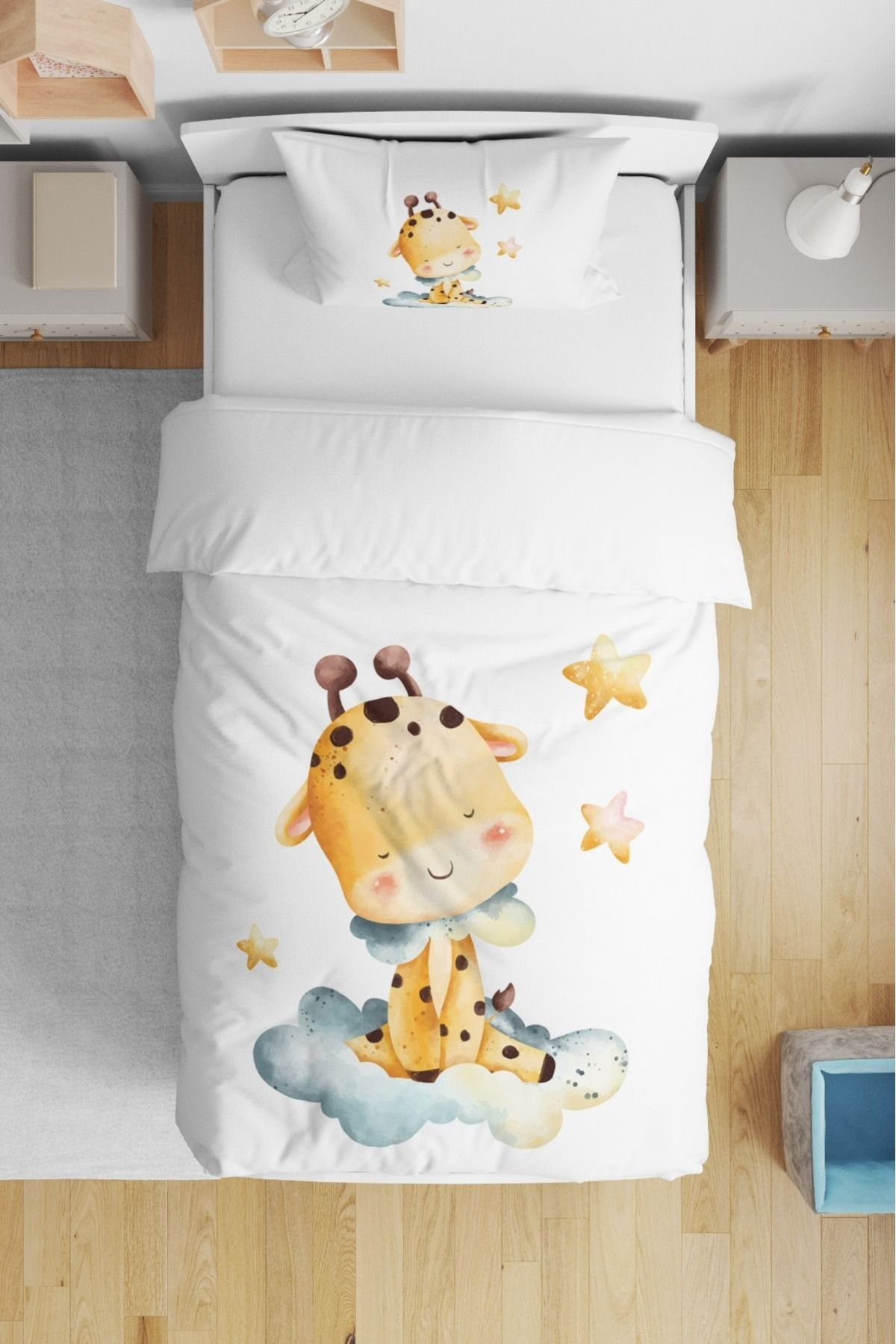 dekor design Silikon Yorganlı Bebek Uyku Seti- uyuklayan zürafacık BNT2024-31