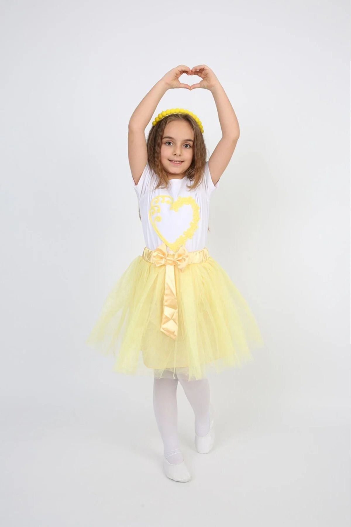 Nacar Kız Çocuk Takım Desenli Badi Klasik Tütü Etek 23 Nisan Gösteri Kıyafeti Kostüm