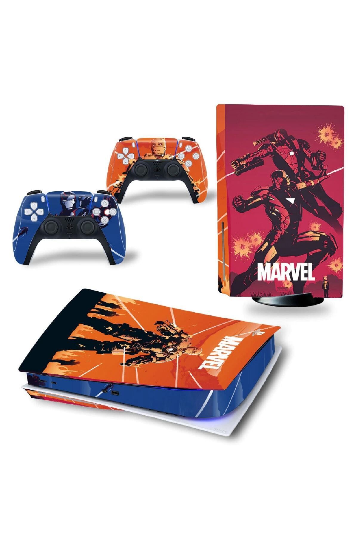 KT Decor Marvel Iron Man Playstation 5 Standart Dijital Versiyon Sticker Kaplama Seti