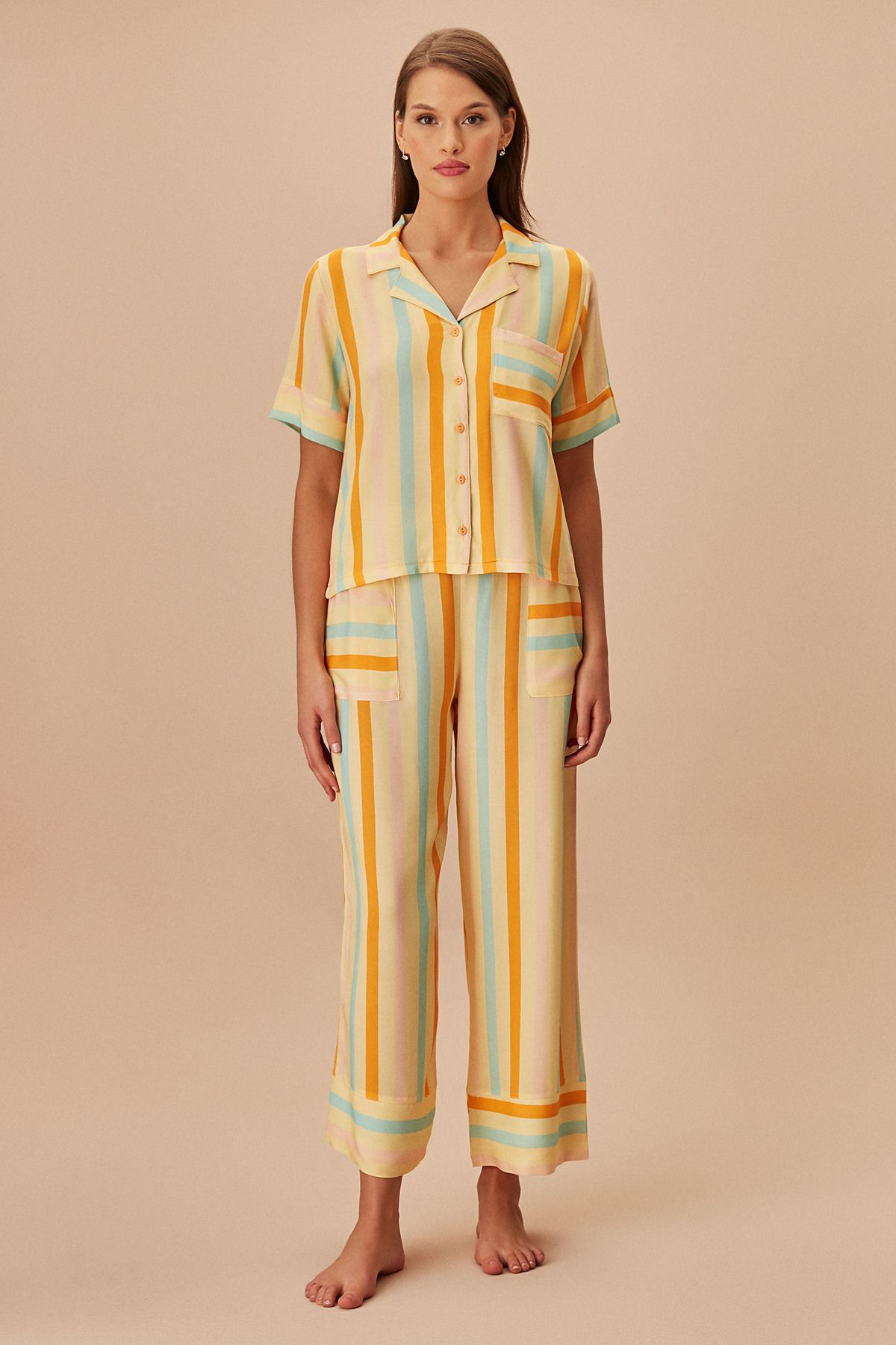 Suwen Linepot Maskülen Pijama Takımı