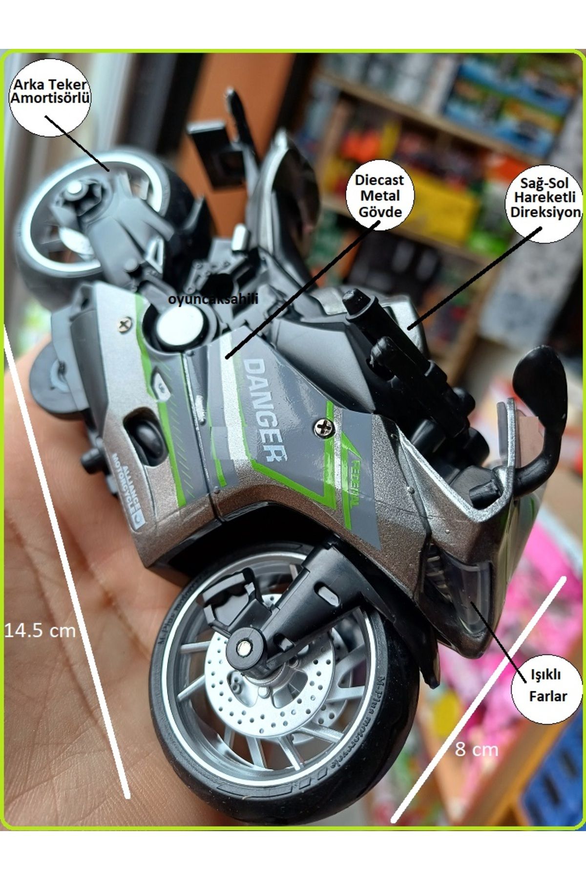 OYUNCAKSAHİLİ Motor Kawasaki H2R ZX-10R Tarz Motorsiklet Metal ışık Ses Efekt Koleksiyon Model Oyuncak Motosiklet