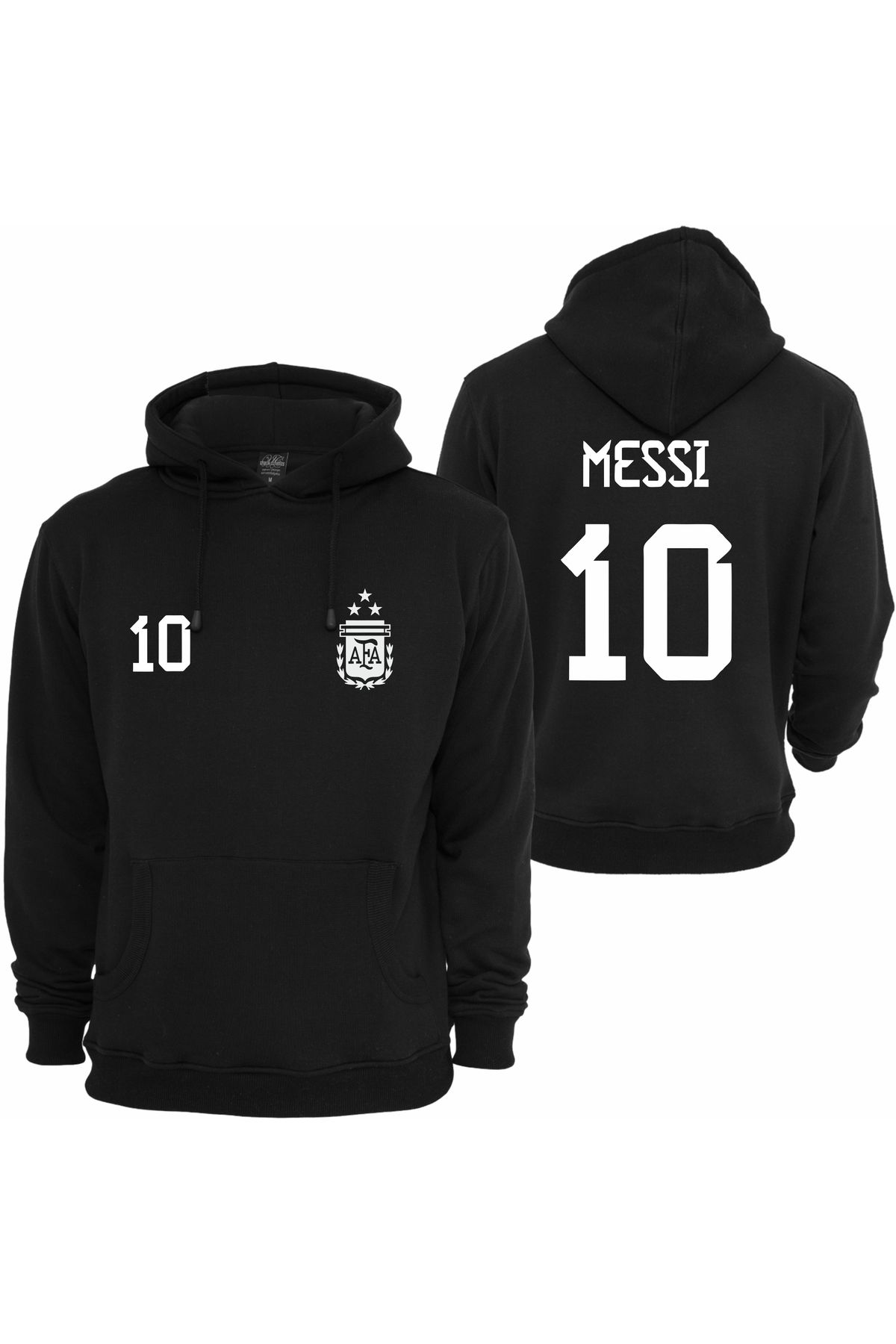 venüsdijital Arjantin Milli Takımı Lionel Messi 2022 Dünya Kupası Tasarım Siyah Kapüşonlu Sweatshirt