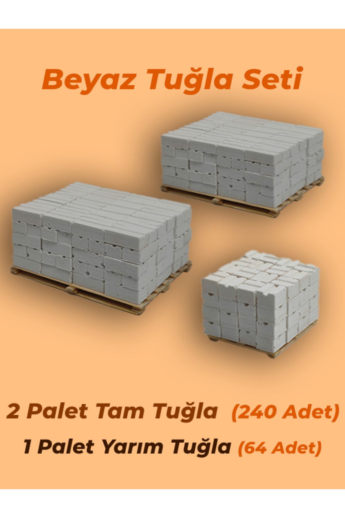 Tshigo Minyatür Tuğla İnşaat Seti Beyaz Boyanabilir ( 304 Parça )
