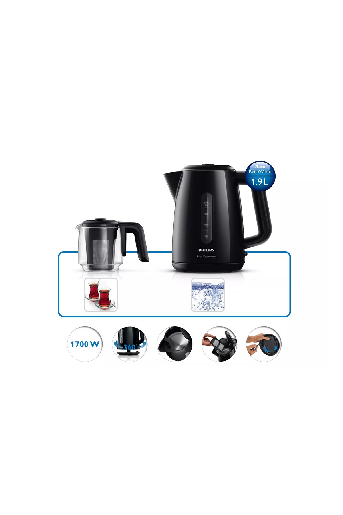 Philips Hızlı kaynatma ve kolay temizleme Özellikli Çay Makinası