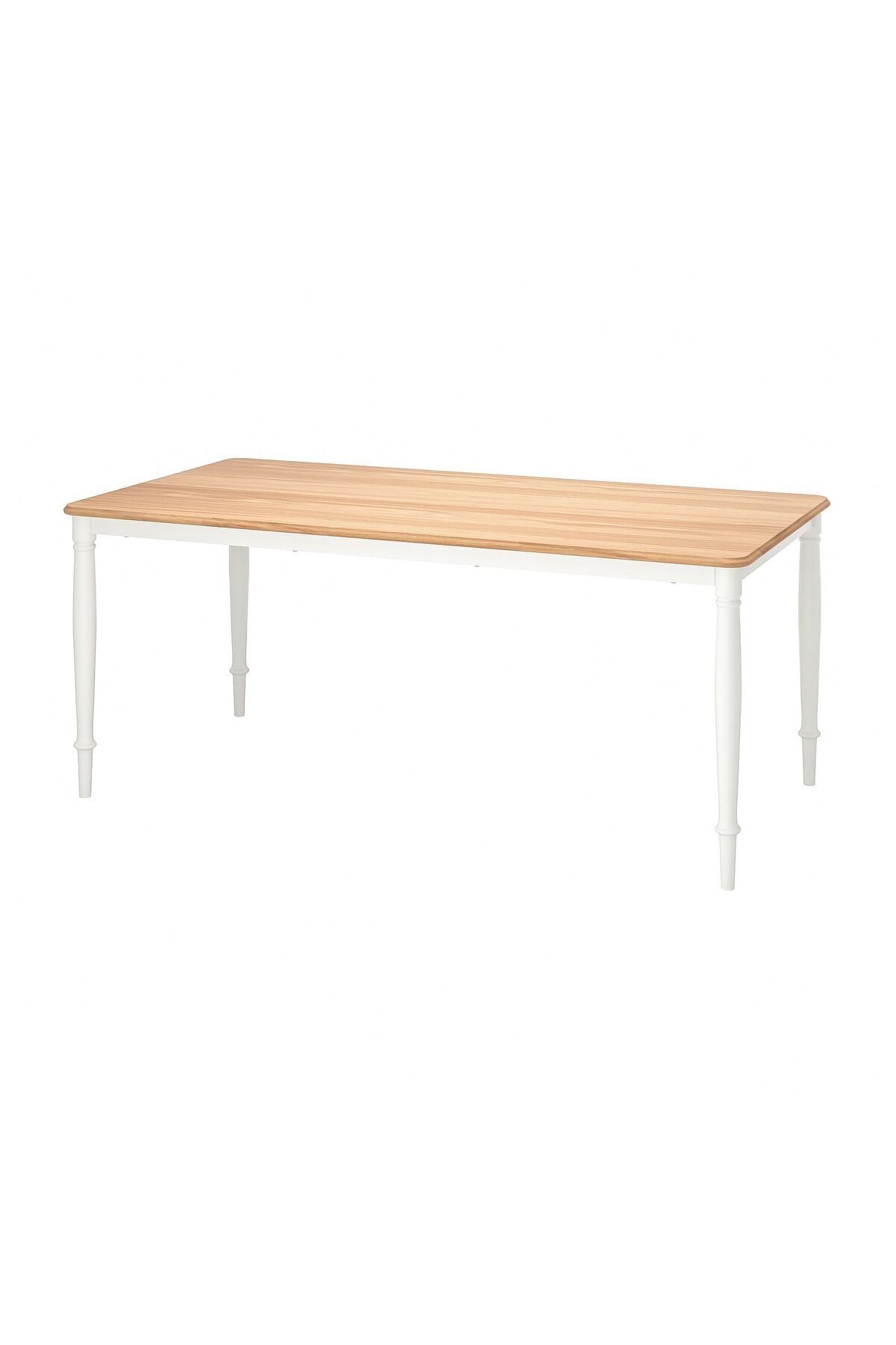 IKEA DANDERYD yemek masası, beyaz-meşe kaplama, 180x90 cm, 6-8 kişilik