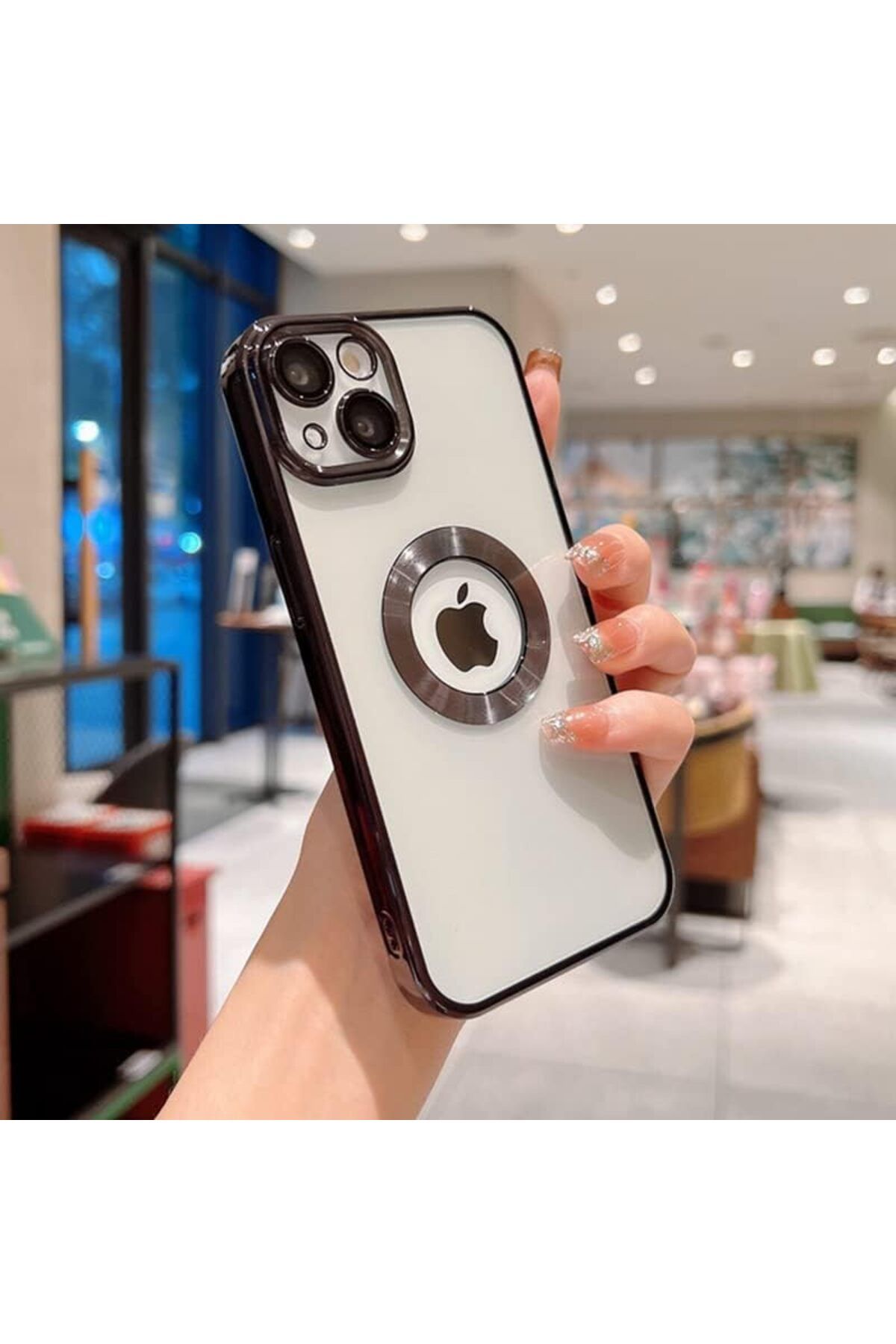 Vision Apple Iphone 13 Kamera Lens Korumalı Renkli Çerçeveli Şeffaf Silikon Kılıf