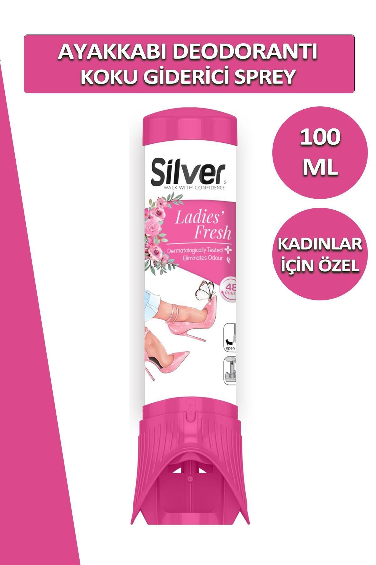 Silver Kadın Ayakkabı Deodorantı Ayak Koku Giderici Önleyici 100 ML Ladies Fresh