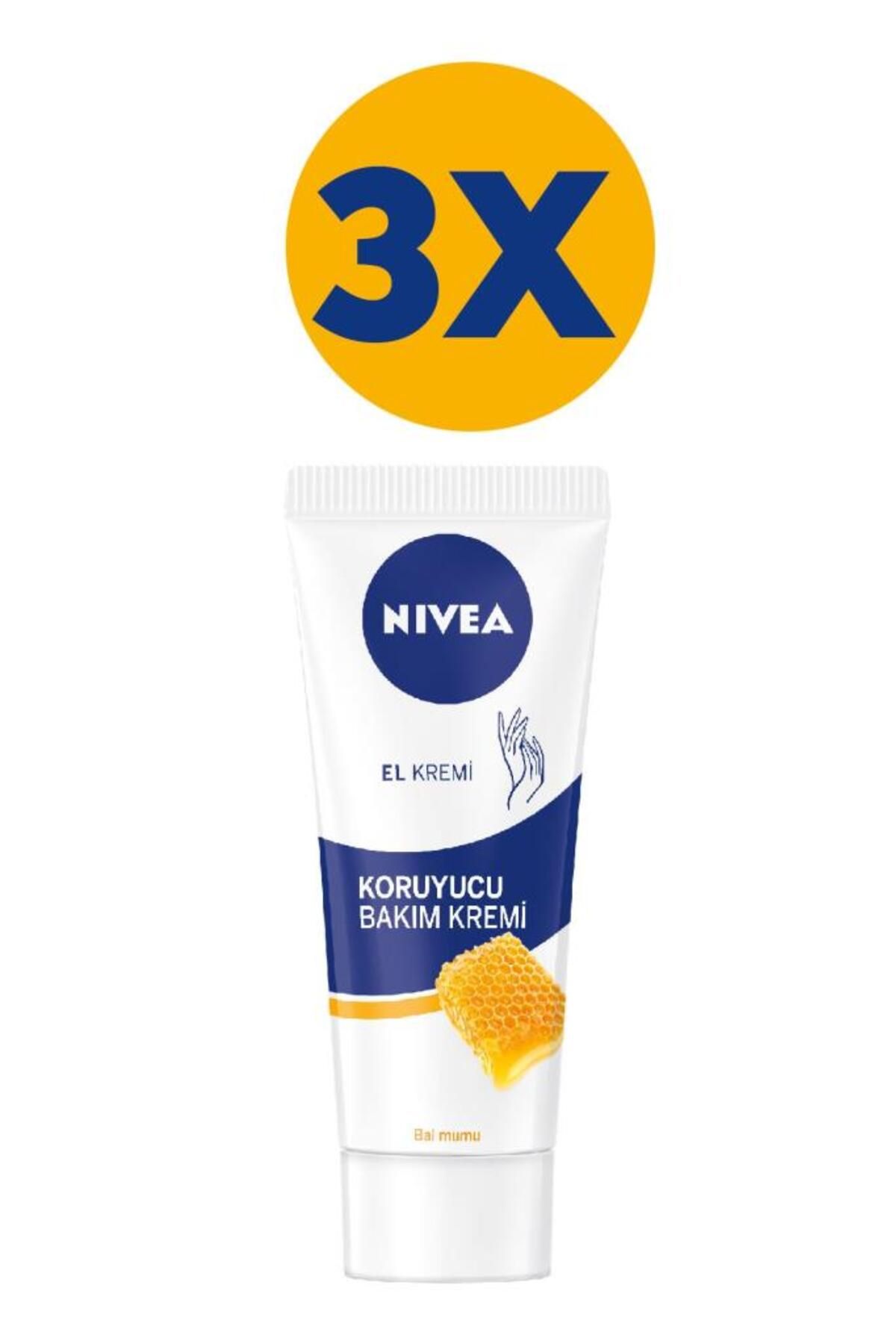 NIVEA Bal Mumu Özlü Koruyucu Bakım El Kremi - 75 Ml X 3