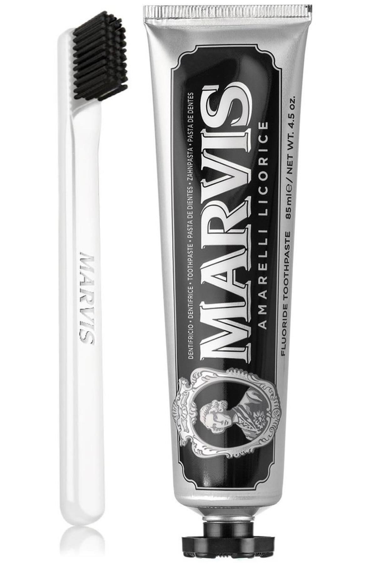 Marvis Amarelli Mint Beyazlatıcı Diş Macunu 85 ml Ve White Soft Diş Fırçası