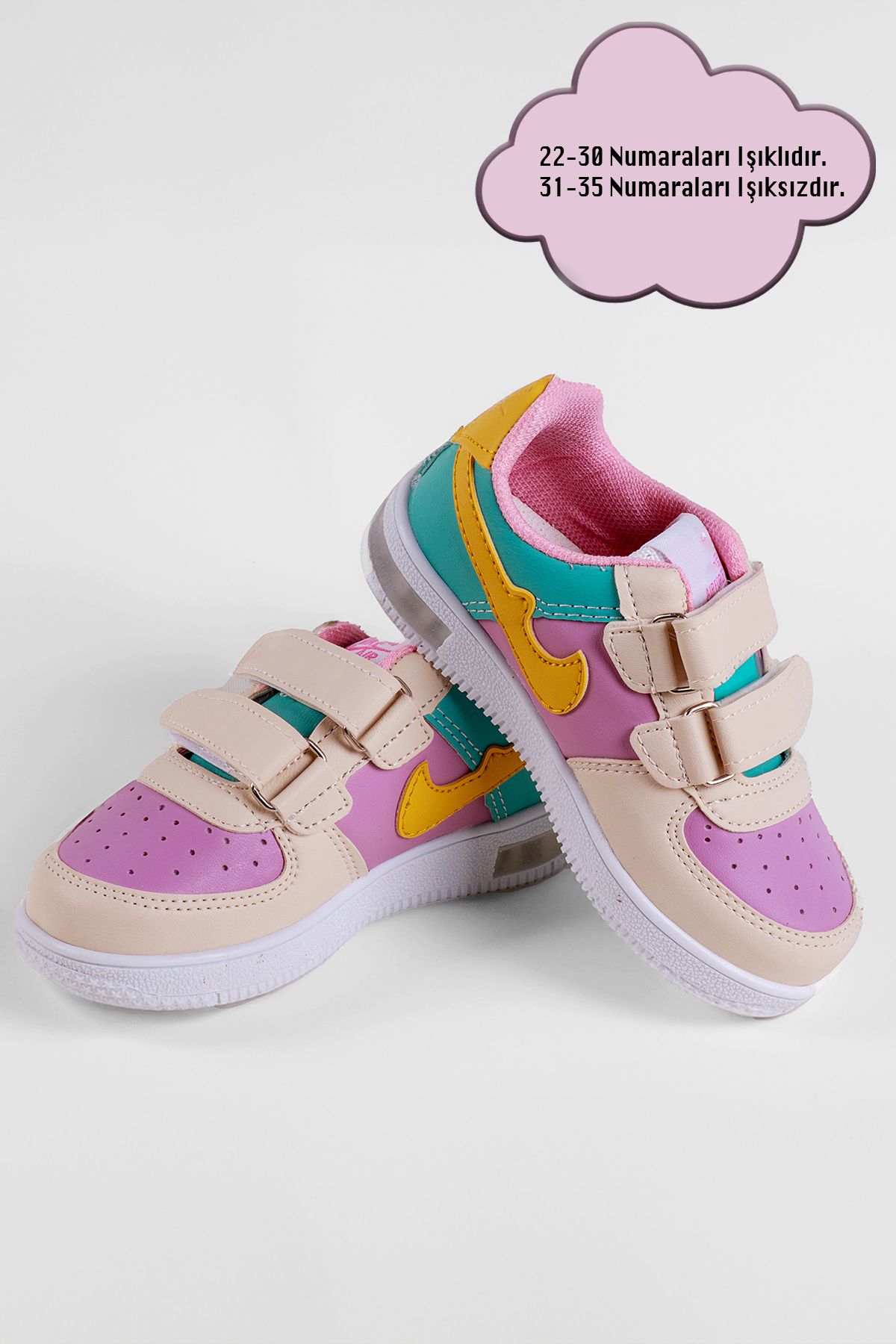 NS Little Kız Çocuk Renkli Sneaker Spor Ayakkabı (1 BEDEN KÜÇÜK ALINIZ)