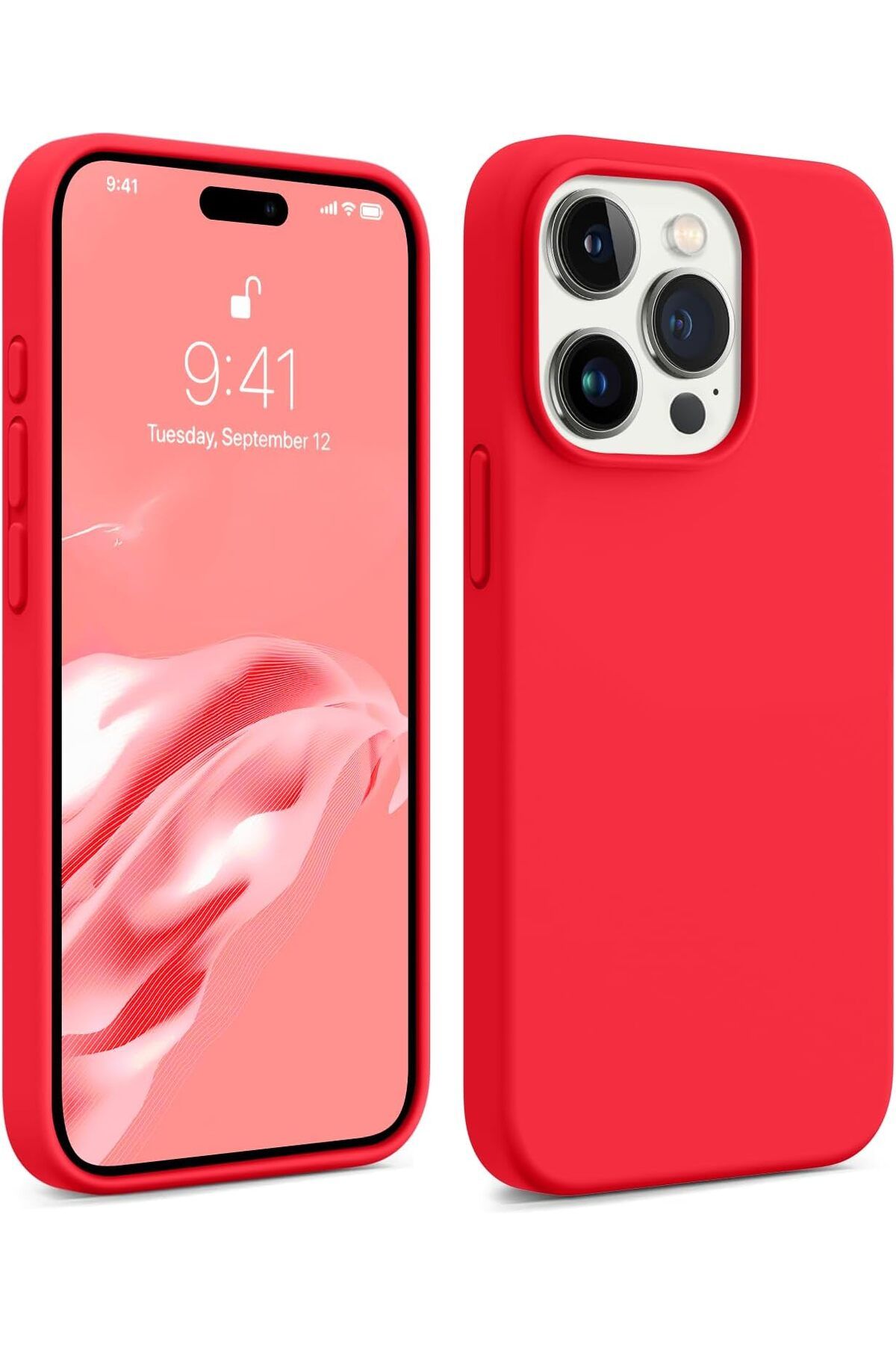 Vision Apple iPhone 15 PRO MAX Lansman Uyumlu Kılıf, Kadife İç Doku, Soft Yumuşak Liquid Silikon